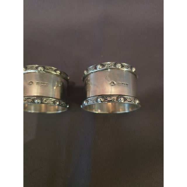 English Mid 19th Century Sterling Silver Napkin Rings For Sale - Image 3 of 5