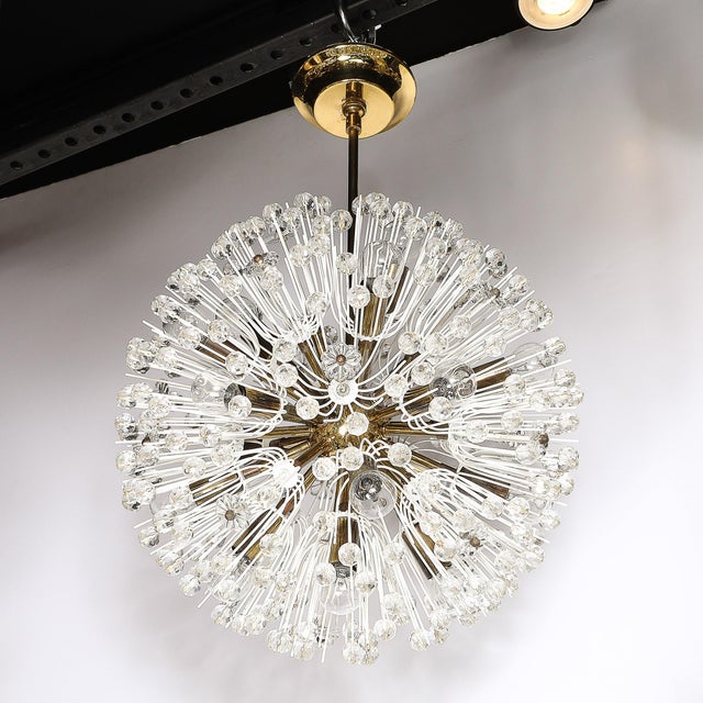 Mid-Century Brass & Crystal Sputnik Chandelier by Emil Stejnar for Rupert Nikoll For Sale - Image 11 of 18