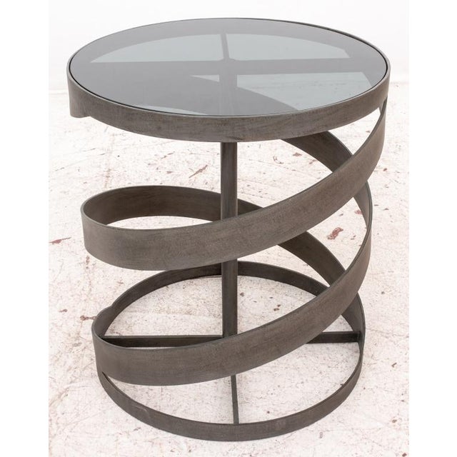 Industrial Style Metal Spiral Side Table | Chairish