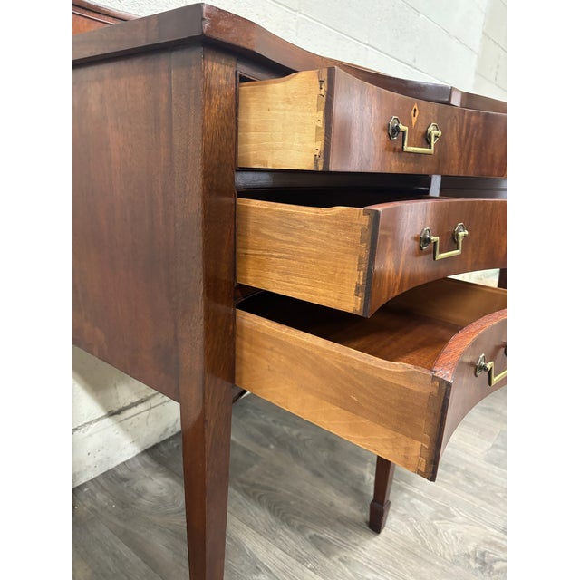 Wood Vintage Federal Georgian George III Hepplewhite Style Mahogany Writing Desk For Sale - Image 7 of 17