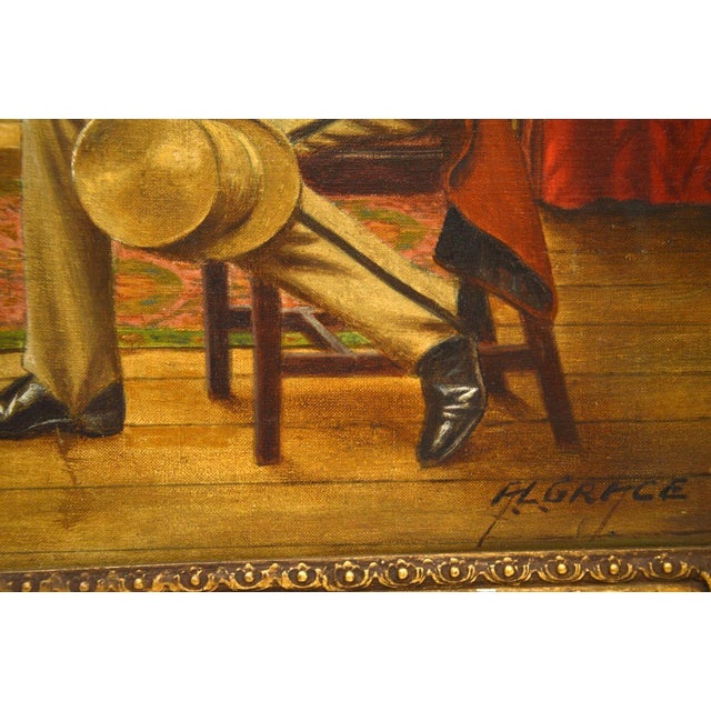 Alfred Lyndon Grace, Figurative Scene, 1880, Oil Painting on Canvas, Framed For Sale - Image 9 of 11