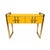 Console entirely handcrafted, with a wooden structure covered in yellow glass. Enriched with a tubular brass frame....