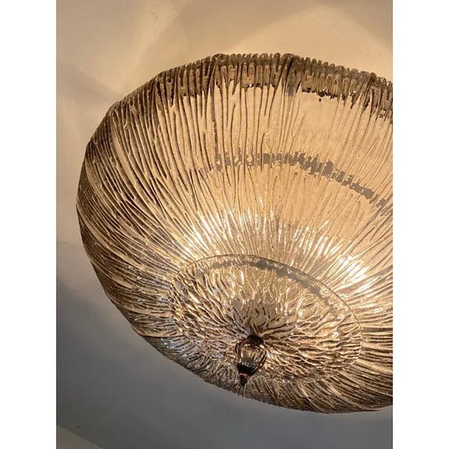 Contemporary Fume Brindle Murano Glass Flush Mount by Simoeng For Sale - Image 3 of 11
