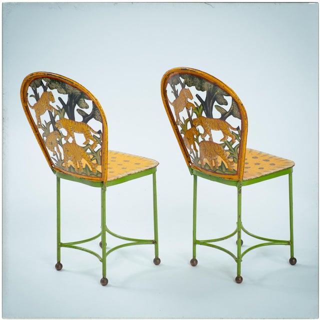 Hand-Painted Children's Garden Seating Set, India, 1980s, Set of 5 For Sale - Image 13 of 18