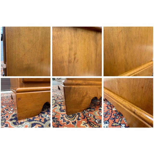 1960s Ethan Allen Heirloom Collection American Traditional Solid Maple 6 Drawer Highboy Dresser (10-5014 Nutmeg) For Sale - Image 11 of 12