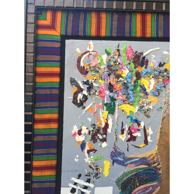 Framed Painting of Jazz Musician Billy Higgins by Pashyanti Carole Hand, 34" x 40" Notice in the detail views the unique...