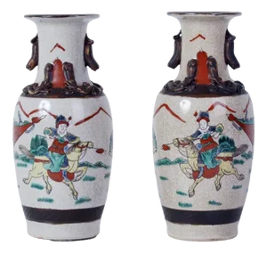 Japanese Ceramic Vases, 1890s, Set of 2