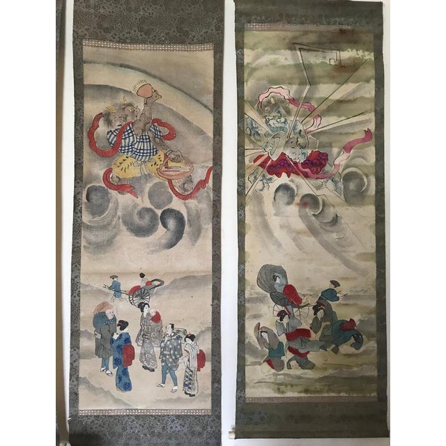 Large Japanese Edo Period Kakemono Scroll Hangings, 19th Century, Set of 6 For Sale - Image 6 of 18