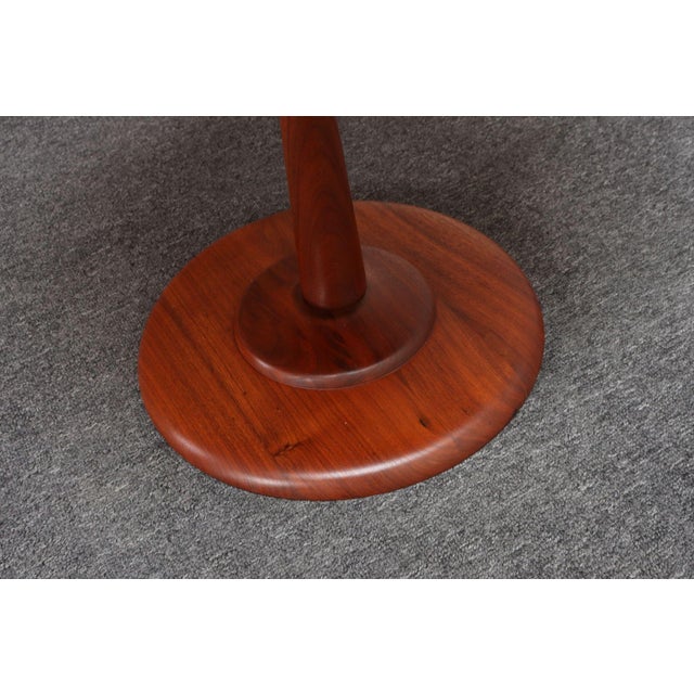 Mid-Century Modern Solid Walnut Tulip Style Pedestal Side Table by Prodelco For Sale - Image 13 of 18