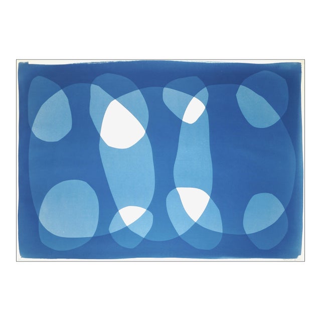 2026, Organic Minimalist, Modern Printmaking, Under the Abyss, Handmade Cyanotype Monotype on Watercolor Paper by Kind of Cyan For Sale