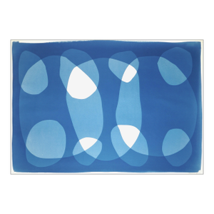 2026, Organic Minimalist, Modern Printmaking, Under the Abyss, Handmade Cyanotype Monotype on Watercolor Paper by Kind of Cyan