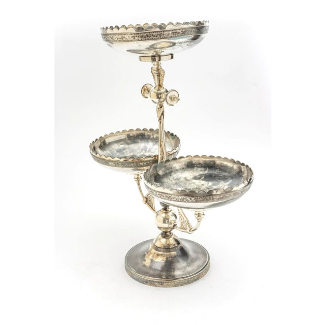 Monumental Victorian Era Silver Plated Compote Server For Sale - Image 4 of 6