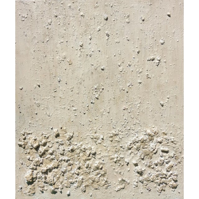 24" X 28" California Beach' #3 - Natural Palette Abstract Relief Seascape / Seaside / Marine Oil Painting / Earth Tones / Pacific Ocean For Sale