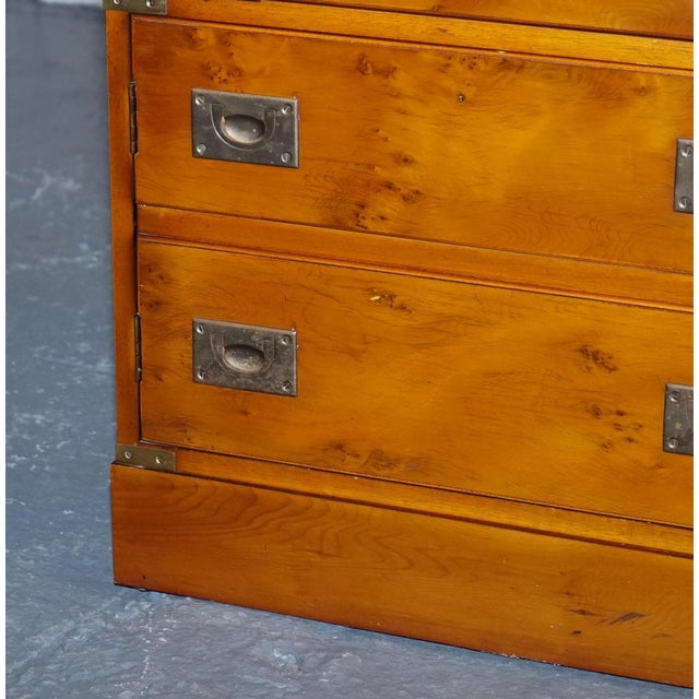 Vintage Military Campaign Record Player Cabinet with Drawers For Sale - Image 5 of 17