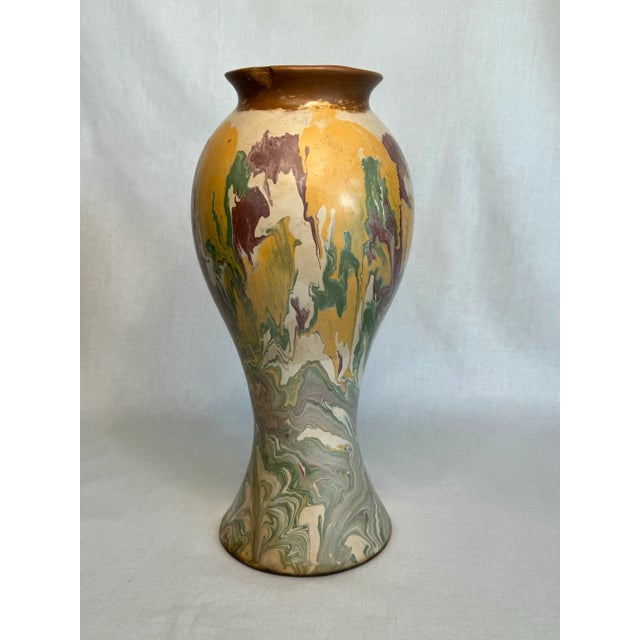 Abstract Modern Marbled Ceramic Peruvian Vase For Sale - Image 4 of 12