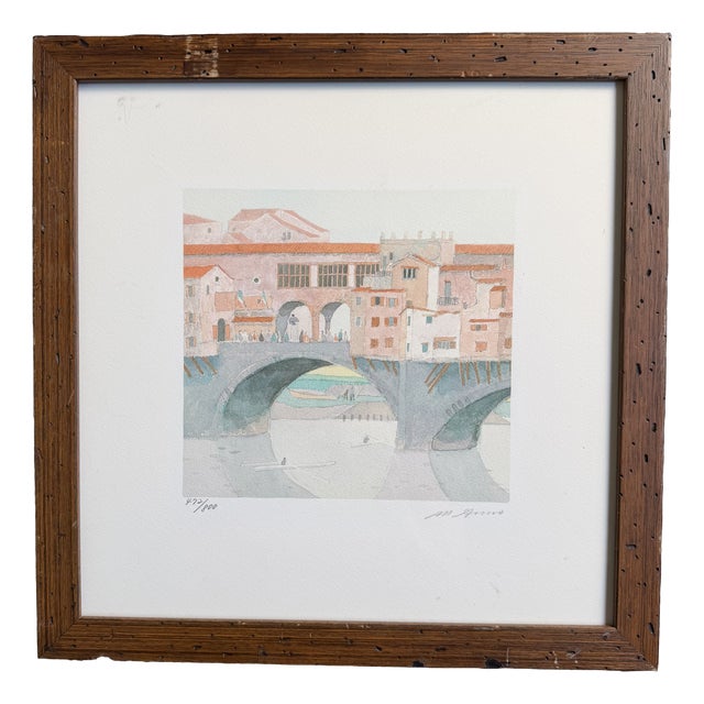 Mitsumasa Anno, Ponte Vecchio, 1990s, Giclée Print, Framed For Sale