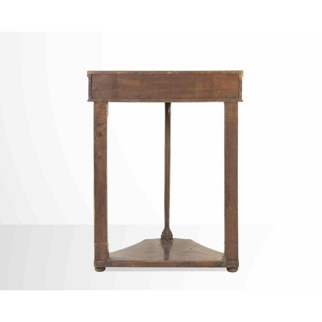 Vintage consolle is a design item realized in the mid-20th Century. Small Empire style console in mahogany, semi-round...