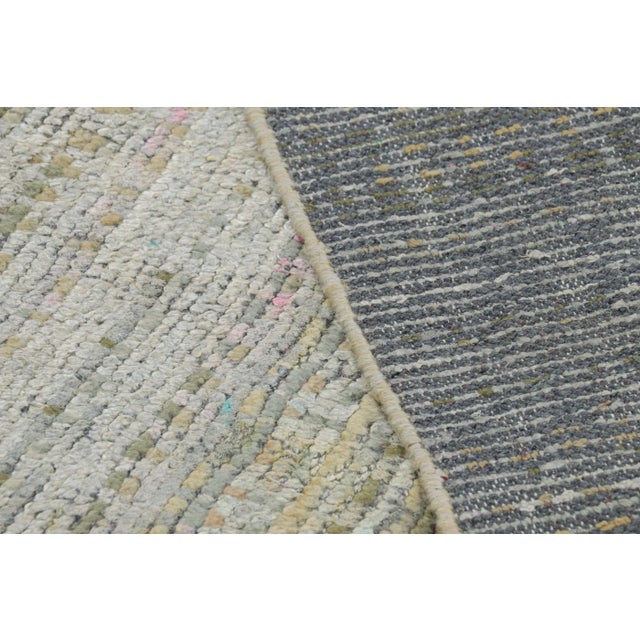 Ivory Rug & Kilim’s Contemporary Rug With Polychromatic Stripes and Geometric Patterns For Sale - Image 8 of 8