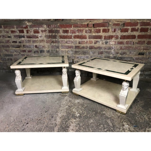 Forest Green Resin Side Tables in the Style of Roméo, Set of 2 For Sale - Image 8 of 11