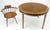 Mid-Century Modern Banded Top Round Walnut Mid Century Modern Dining Table 2 Leaves For Sale - Image 3 of 12