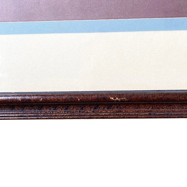 Wood Large Framed Equine Horse Portrait Drawing of Horses in Brown Pencil Pastel For Sale - Image 7 of 9