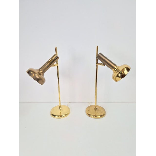 Vintage Brass Trumpet Table Lamps by Solken Leuchten, 1970s, Set of 2 For Sale - Image 13 of 13