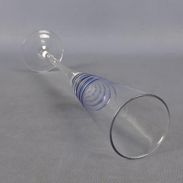 Murano Glass Flute Glasses, 1970s, Set of 5 For Sale - Image 4 of 14