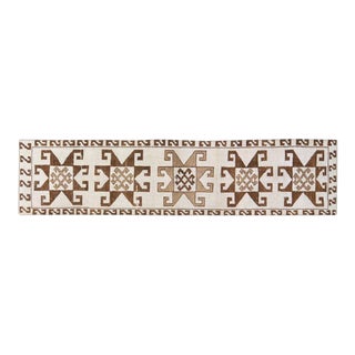 Vintage Turkish Tribal Kurdish Hand Knotted Wool Runner Rug,3'X12'7" For Sale