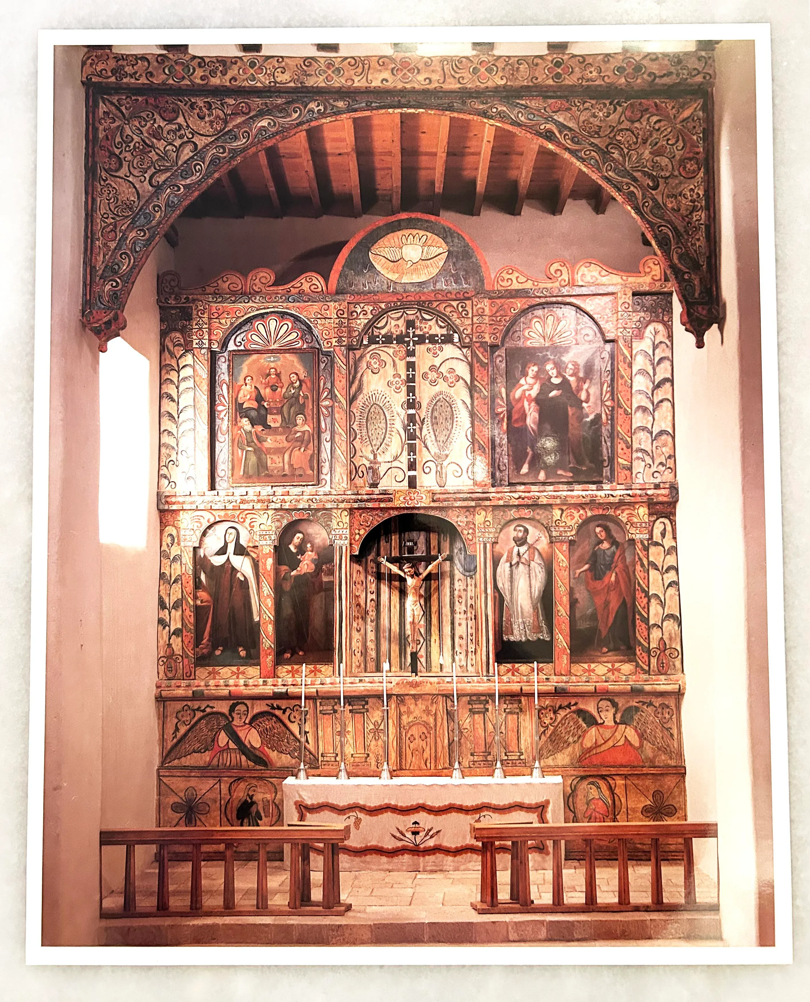 Vintage Photographic Print of Holy Cross Catholic Church Santa Cruz De La  Canada Church Santa Fe