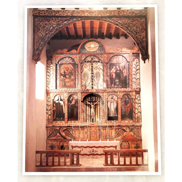 Vintage Photographic Print of Holy Cross Catholic Church Santa Cruz De La Canada Church Santa Fe. Dimensions W: 16 H: 20...