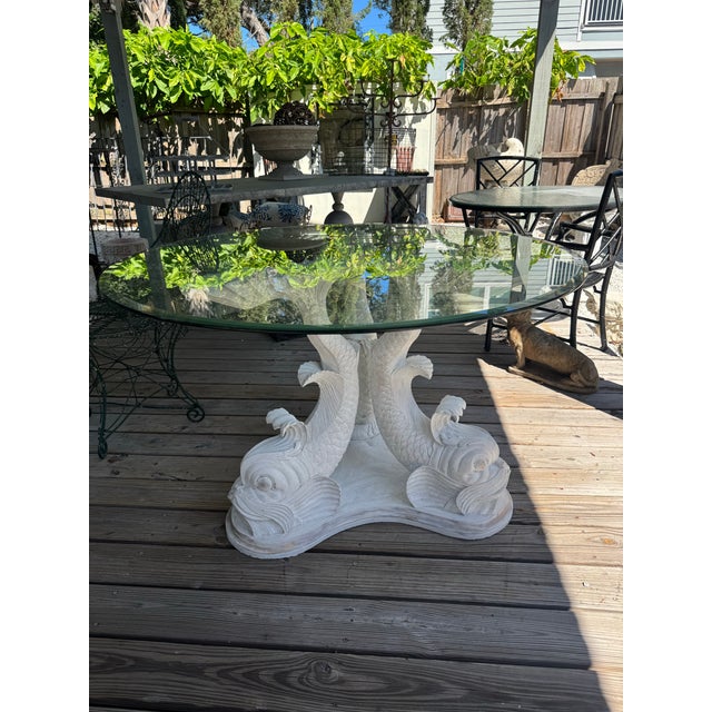 Painted Dolphin Dining Table For Sale - Image 4 of 12