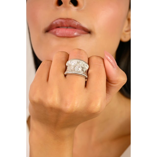 Introducing the Carat&her Stunning White Gold CZ Diamond Stackable Ring for Women, made from durable 925 silver. This...