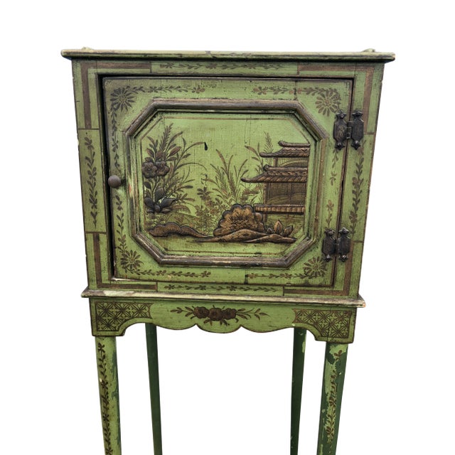 Chinoiserie Painted Apple Green Side Table For Sale