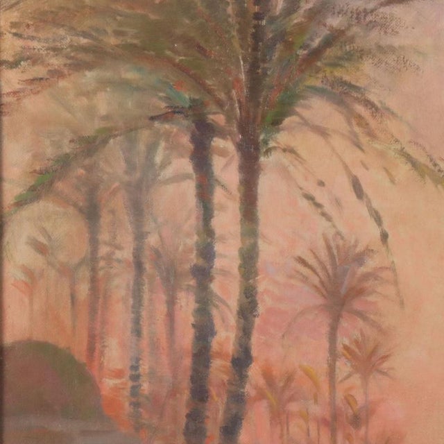 Baldasar, Exotic Landscape with Pyramids and Figures, Oil Painting on Canvas, Framed For Sale - Image 6 of 12