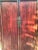 Hollywood Regency Antique Chinese Chinoiserie Red Lacquer Armoire Cabinet For Sale - Image 4 of 13