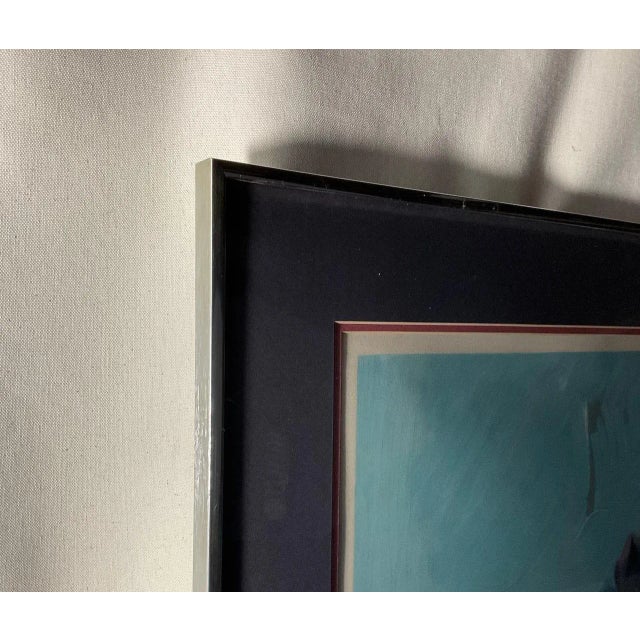 Metal Ephraim Roeytenberg (Fima) Blue Abstract Lithograph, 1960s — Signed Limited Edition, Framed For Sale - Image 7 of 8