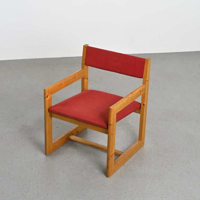 Red Set of Armchair and Table by André Sornay, 1960s For Sale - Image 8 of 16
