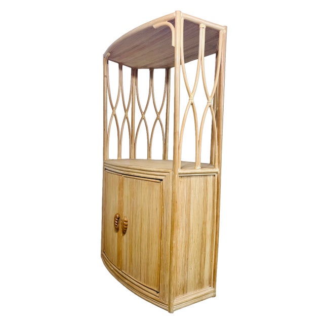 Mid 20th Century Rattan Etagere Bar For Sale - Image 5 of 10