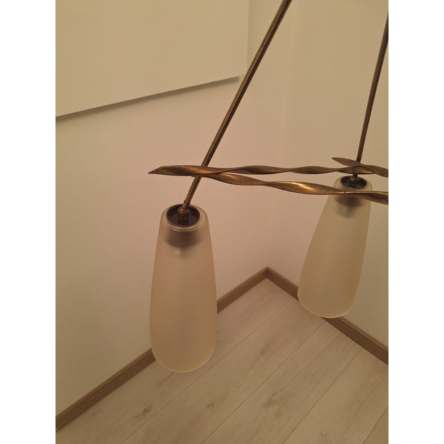 Vintage Pendant Light with Twisted Brass Structure from Fontana Arte, 1950s For Sale - Image 17 of 18