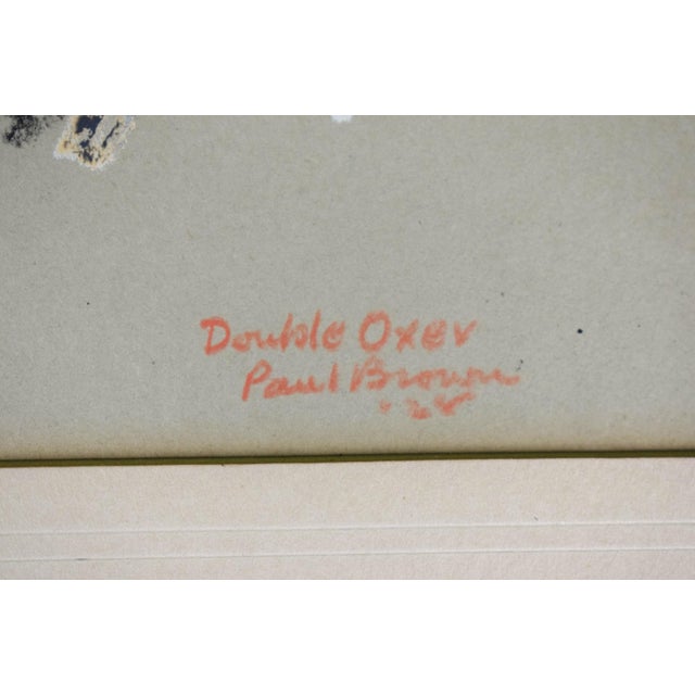 Art Sz: 12 1/2"H x 16"W Frame Sz: 18 3/4"H x 22"W c1938 Conte crayon w/ gouache