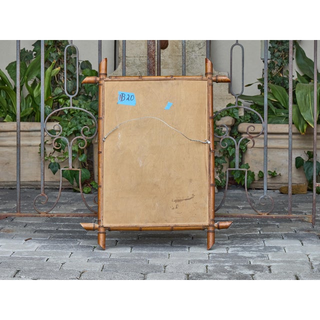 French Faux Bamboo Wall Mirror with Carved Frame, circa 1900 For Sale - Image 10 of 12