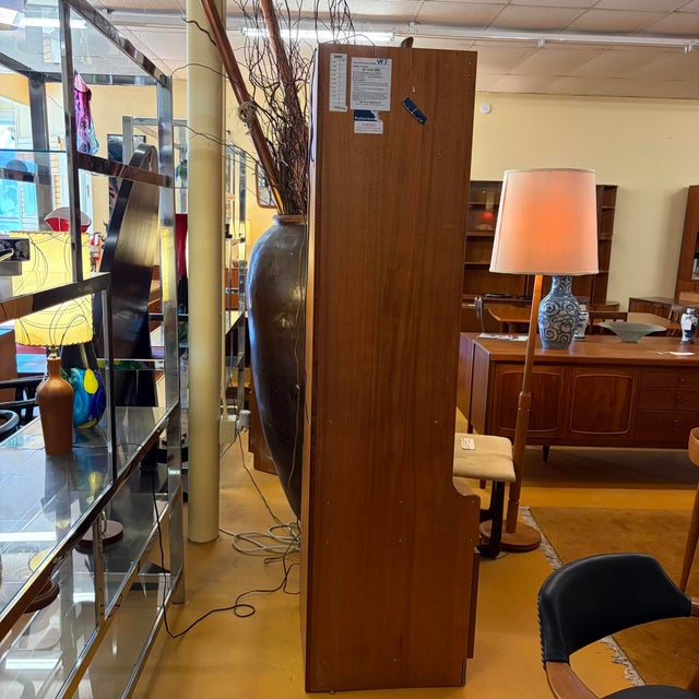 Nathan Squares Vintage Teak Curved Glass Corner Cabinet For Sale - Image 11 of 12