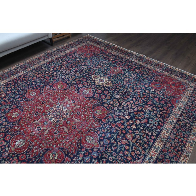 1960s 1960s Vintage Persian Handmade Wool Cotton Light Red Area Rug For Sale - Image 5 of 11