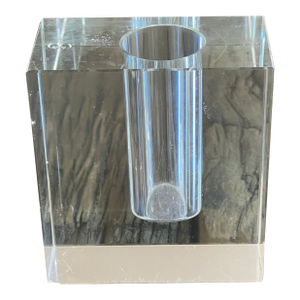1990s Modern Crystal Bud Vase