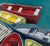 “Five Paddle Boats” Original Acrylic Painting by Linda McDonough For Sale - Image 4 of 10