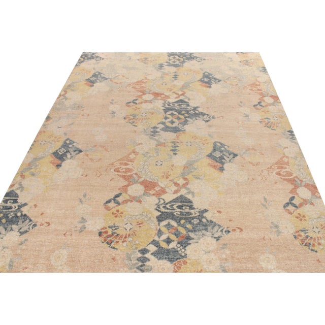 Contemporary Rug & Kilim’s Brocade Rug in Pink and Blue, 10x14 For Sale - Image 3 of 6