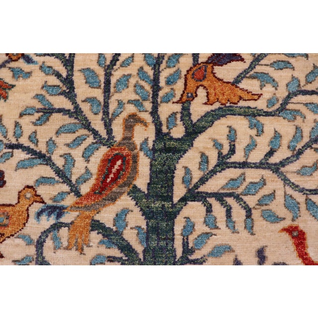 Beautiful Ziegler Beige/Blue Wool Runner Rug- 2'0'' X 4'11'' For Sale - Image 4 of 10