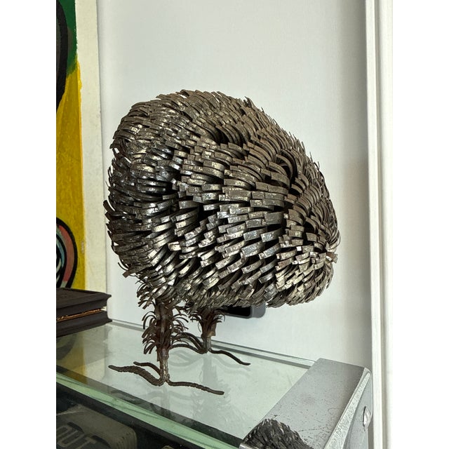 1960s 1960's Brutalist Owl Metal Figurine C Jere Bustamante Style For Sale - Image 5 of 5