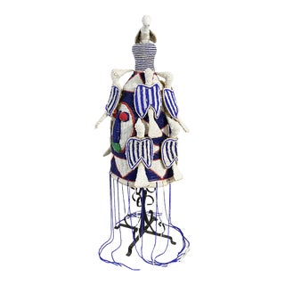 Stunning African Yoruba Beaded King Crown 18" H Nigeria For Sale