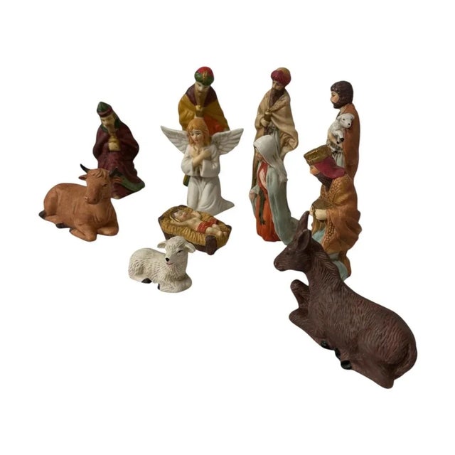 Ceramic Vintage Ceramic Nativity Set of Eleven For Sale - Image 7 of 10